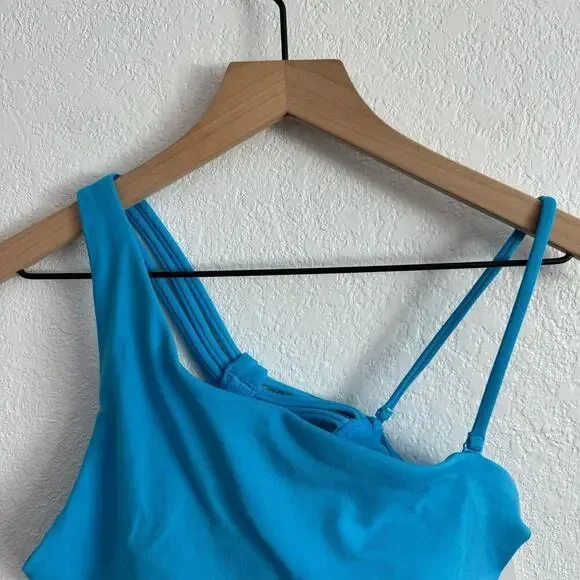 💙 Athleta Blue One-Shoulder Sports Bra - Picture 3 of 6